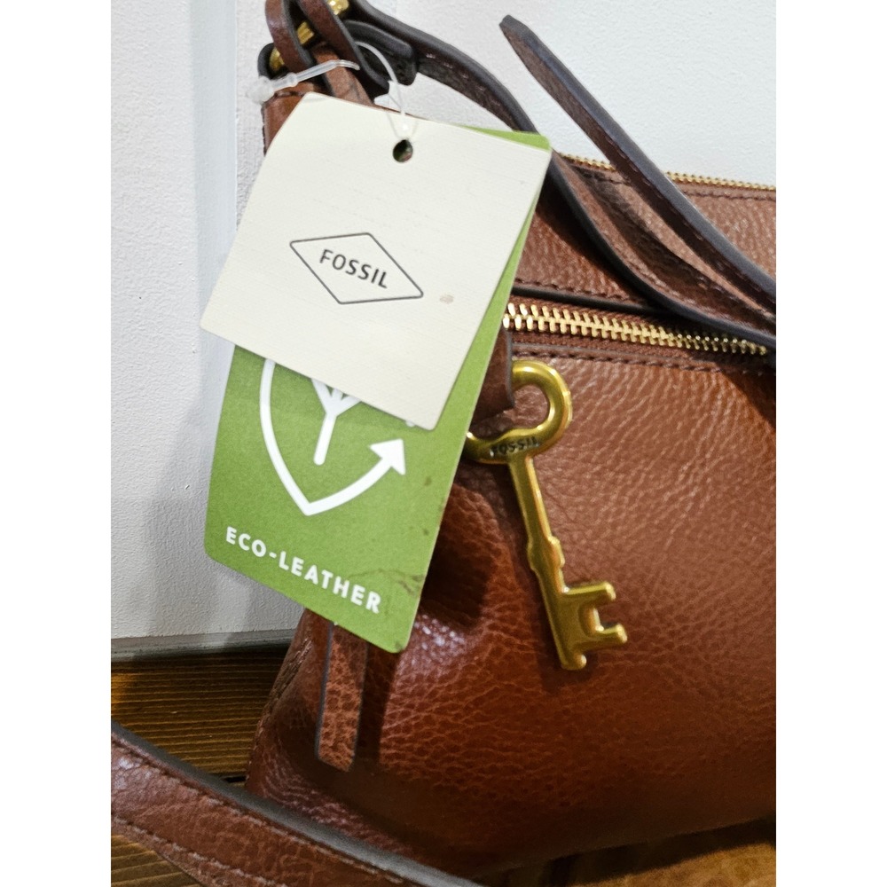 Fossil Fiona Crossbody Bag Brown Pebbled Eco Leather Gold Hardware ZB7266 - Picture 2 of 12